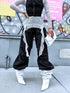 Pants with lace decoration "BELLISSIMO" P11351 - BLACK